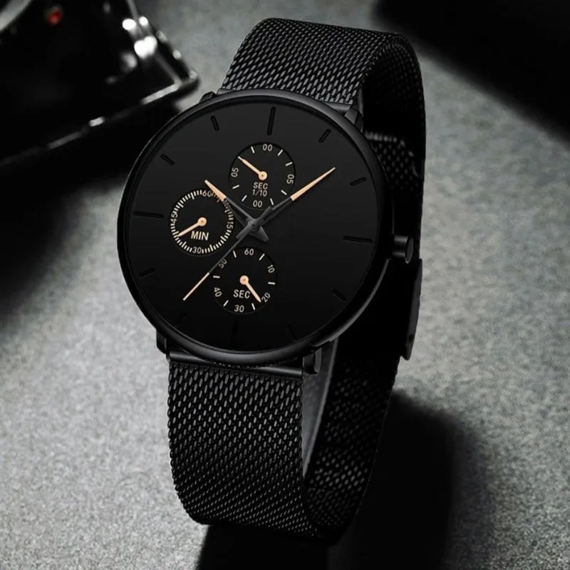 Men's Steel Mesh Classic Quartz Watch