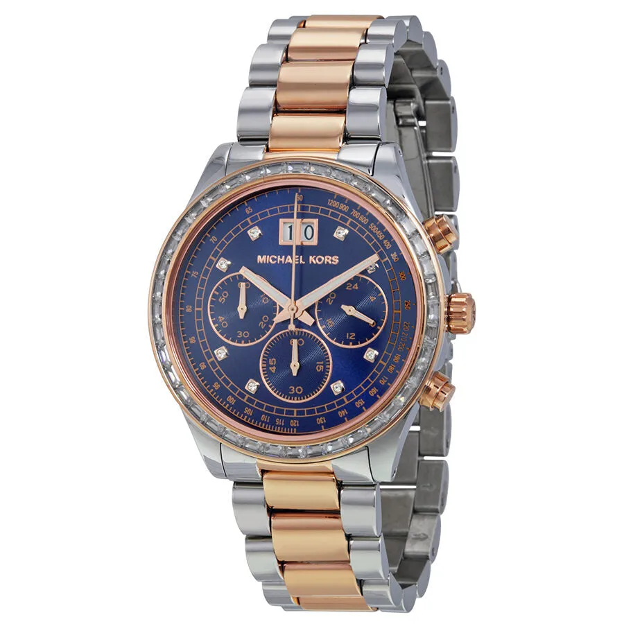 Michael Kors Brinkley Navy Dial Two-tone Ladies Watch MK6205