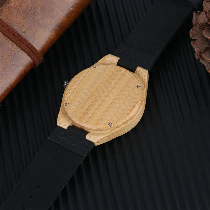 Minimalist World Map Wooden Watch for Men & Women - Simple Bamboo Wristwatch Woodcraft Friendsip Souvenior Gifts Clock
