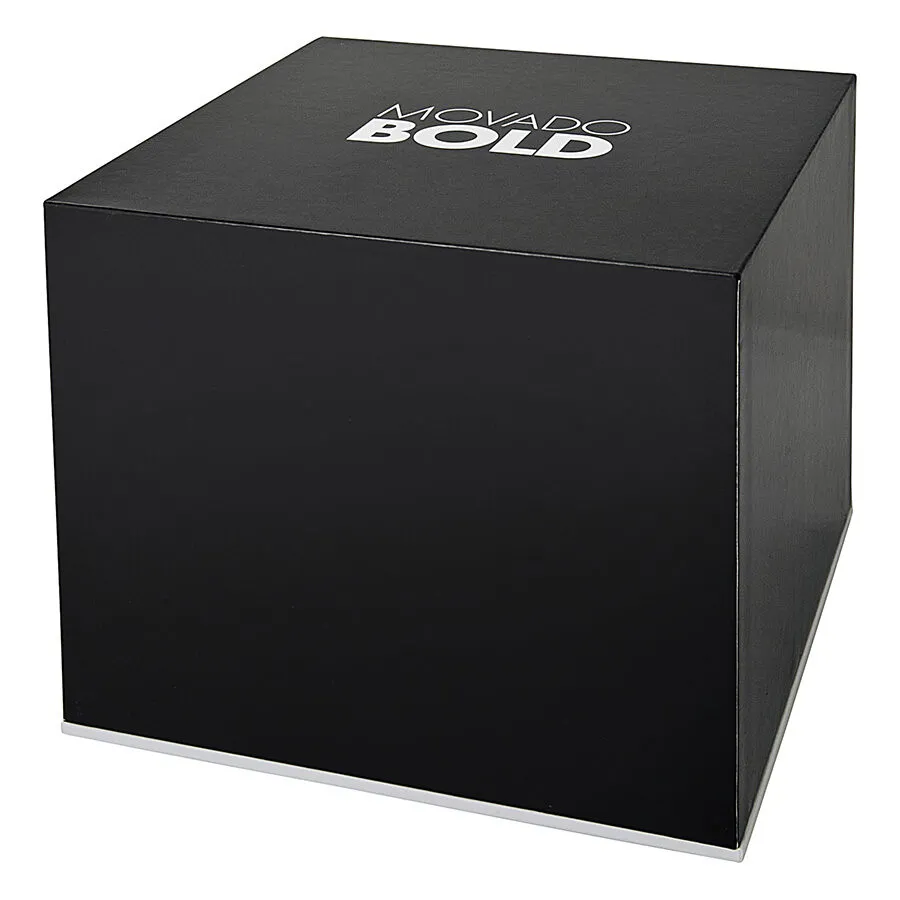 Movado Bold Chronograph Black Dial Black Leather Men's Watch 3600232