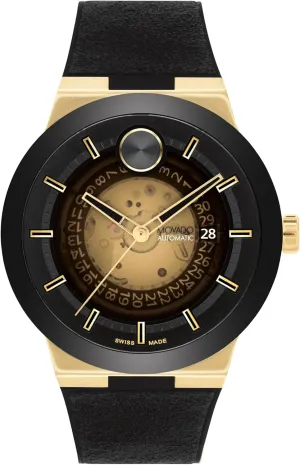 Movado Bold Fusion Men's Luxury Automatic Watch - Swiss Self-Winding Movement, Fabric Rubber Strap, Water Resistance 50 Meters (5ATM) - Classic Timepiece - Gift for Him - 43.5mm
