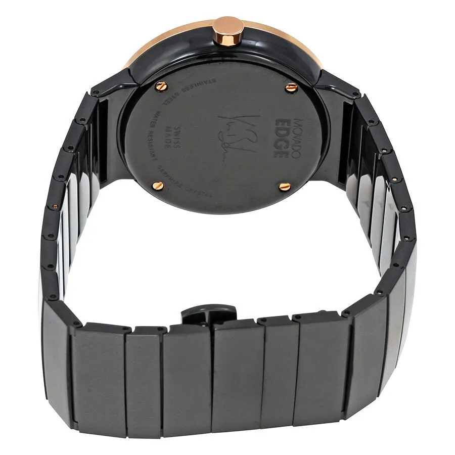 Movado Edge Black IP Stainless Steel Ladies Watch 3680026