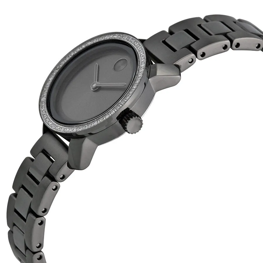 Movado Grey Dial Gray Ion-plated Ladies Watch 3600226