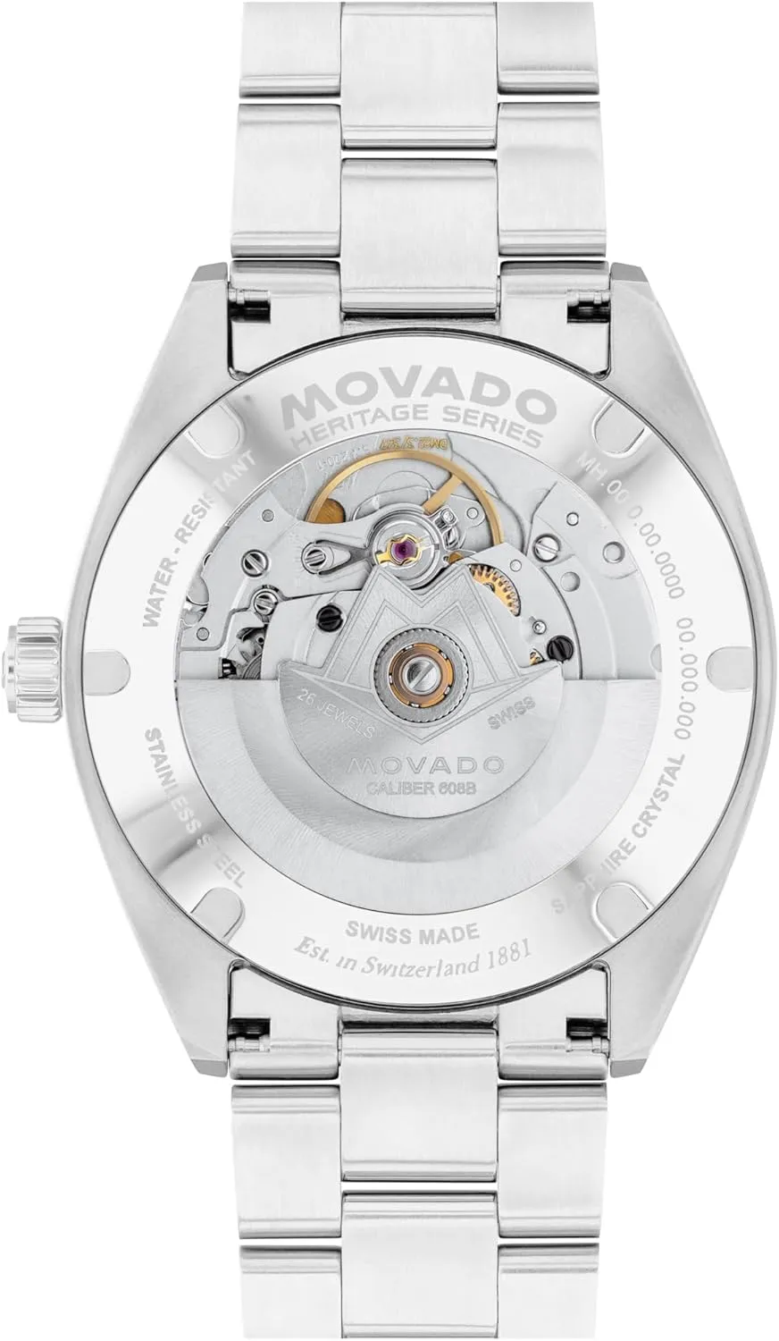Movado Heritage Datron Automatic Men's Luxury Watch - Swiss Self-Winding Movement, Stainless Steel Bracelet, Water Resistance