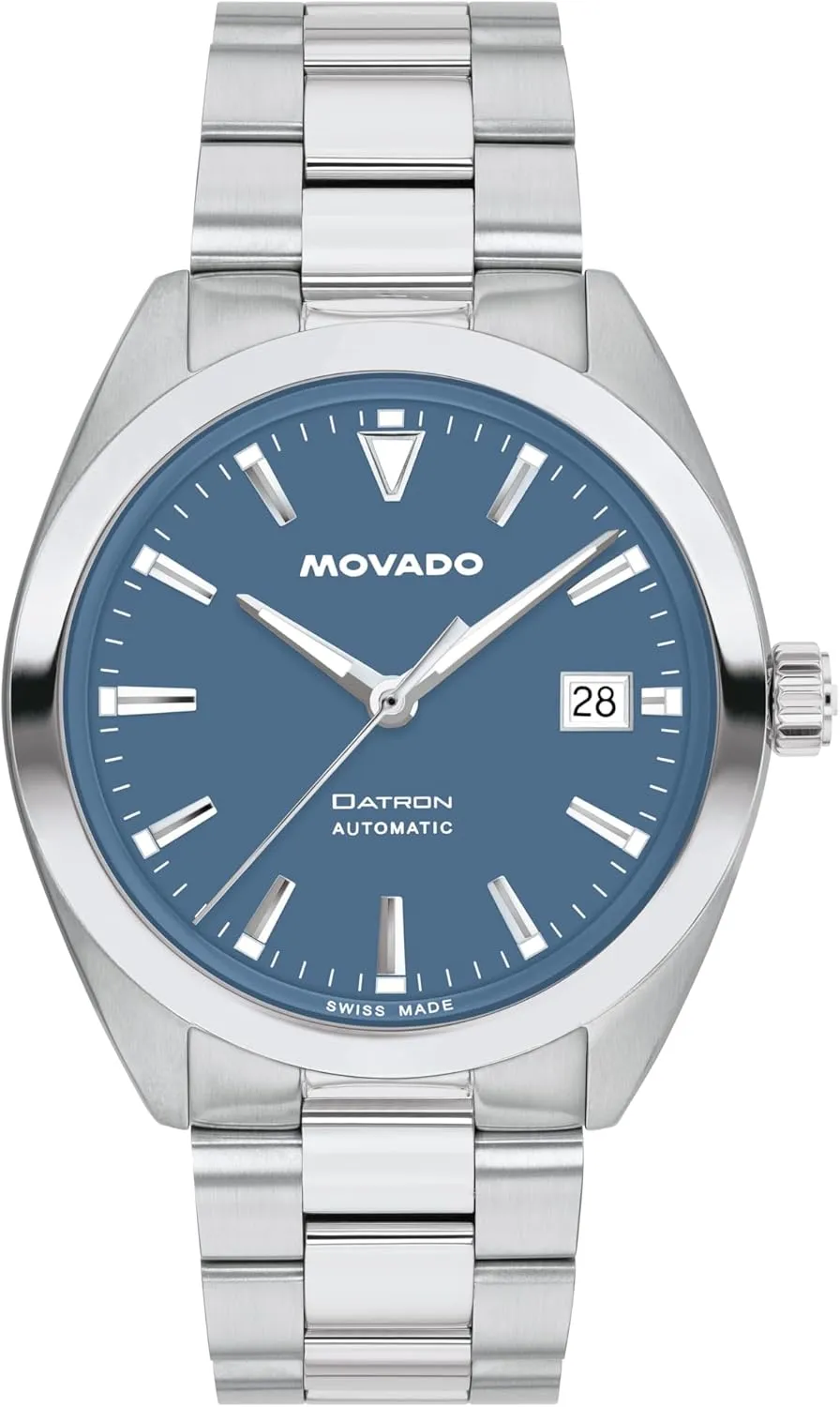 Movado Heritage Datron Automatic Men's Luxury Watch - Swiss Self-Winding Movement, Stainless Steel Bracelet, Water Resistance