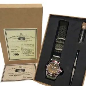 NEW! WMT Royal Marine - Aquar Tropical Dial / Diver Burgundy Bezel Watch