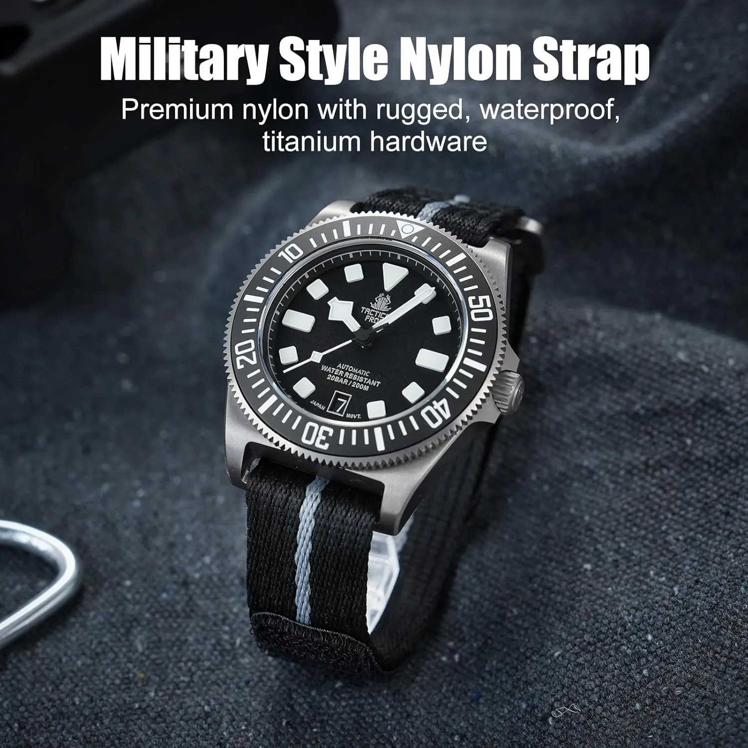 Nylon Watch Band Hook and Loop Fastener Watch Strap 20 MM 22 MM with Titanium Buckle Soft Fabric Adjustable Strap