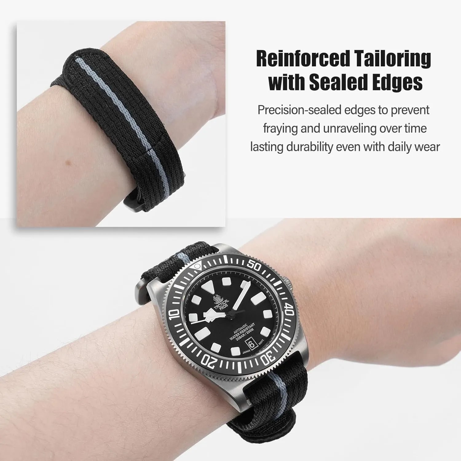 Nylon Watch Band Hook and Loop Fastener Watch Strap 20 MM 22 MM with Titanium Buckle Soft Fabric Adjustable Strap