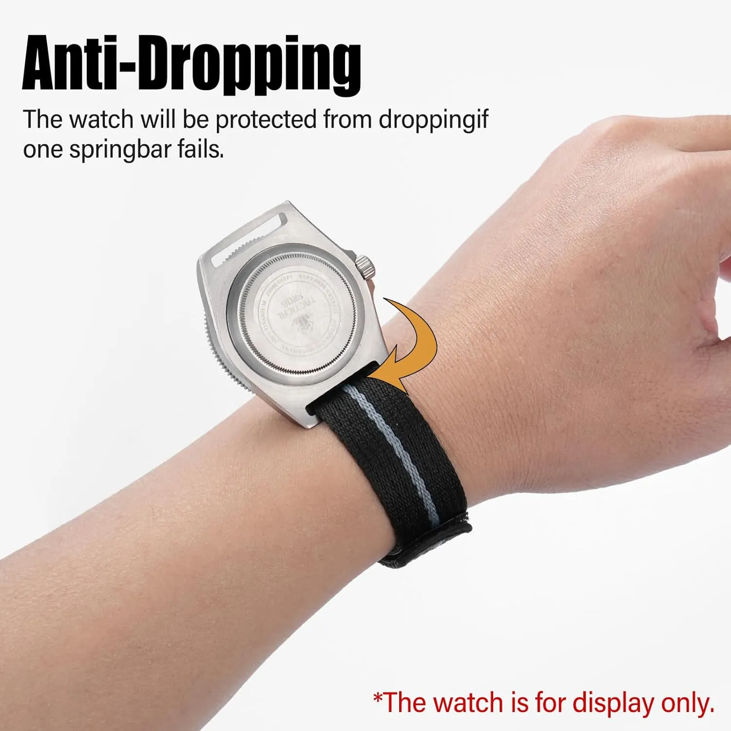 Nylon Watch Band Hook and Loop Fastener Watch Strap 20 MM 22 MM with Titanium Buckle Soft Fabric Adjustable Strap