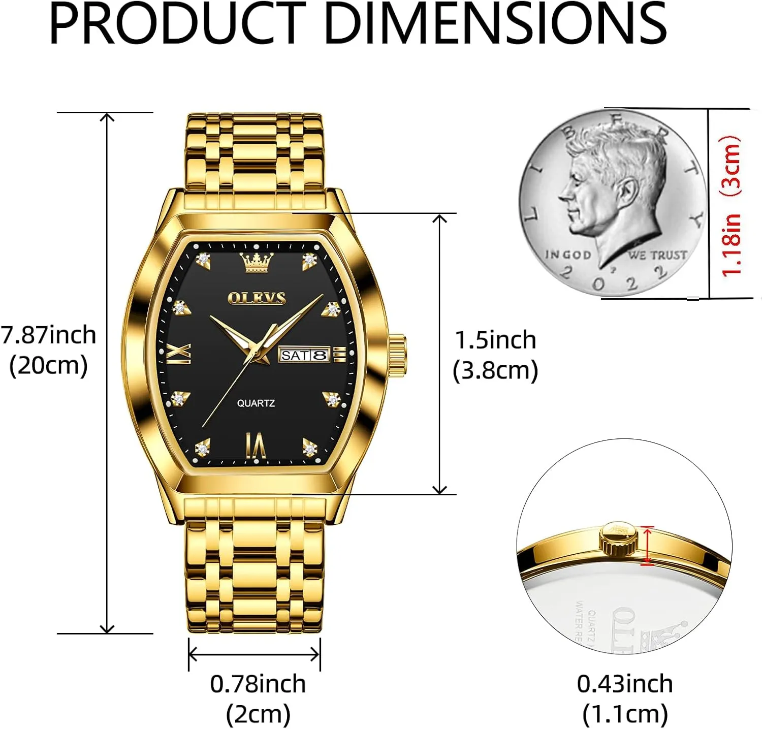 OLEVS Mens Watches Luxury Business Analog Quartz Watches for Men with Stainless Steel Dress Date Waterproof Luminous Wrist Watches