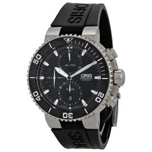 Oris Aquis Automatic Chronograph Black Dial Black Rubber Watch 774-7655-4154RS 01 774 7655 4154-07 4 26 34EB
