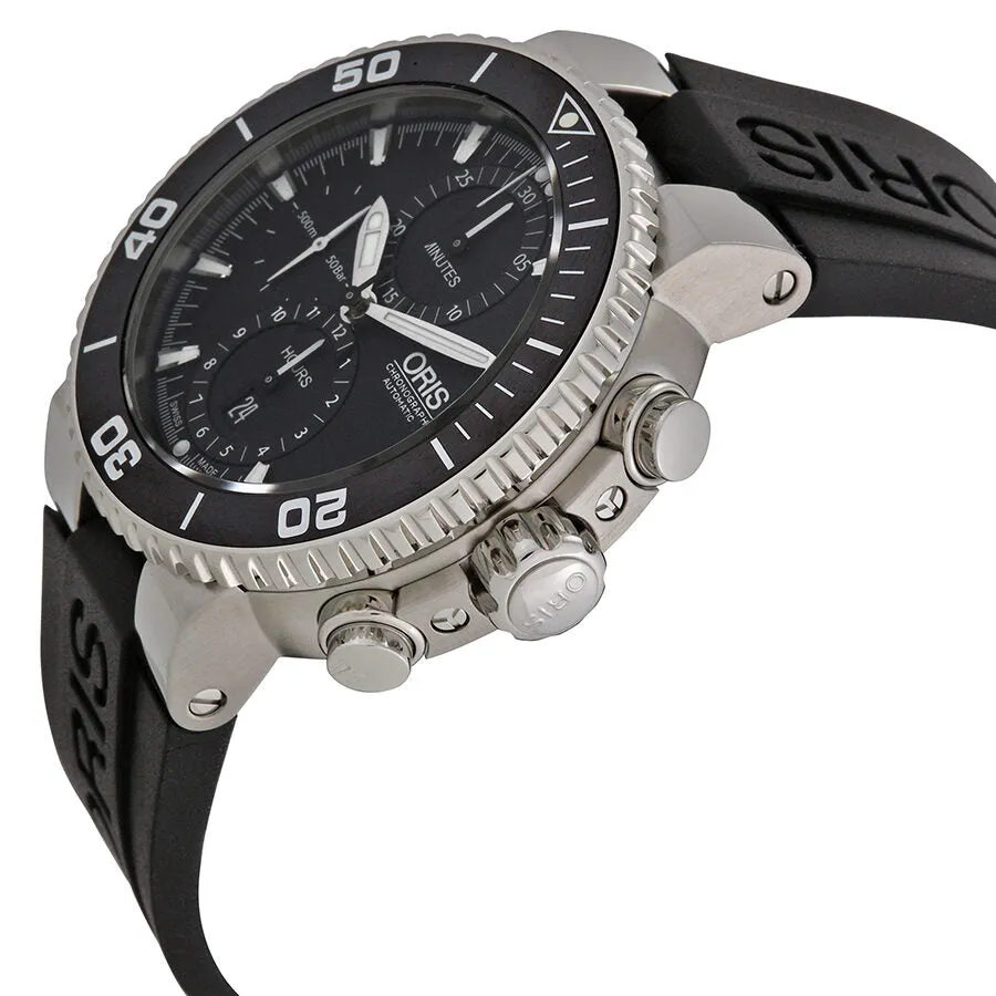 Oris Aquis Automatic Chronograph Black Dial Black Rubber Watch 774-7655-4154RS 01 774 7655 4154-07 4 26 34EB
