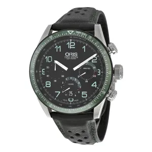 Oris Artix Calobra Chronograph Automatic Black Dial Black Leather Men's Watch 676-7661-4494SET 01 676 7661 4494-Set LS