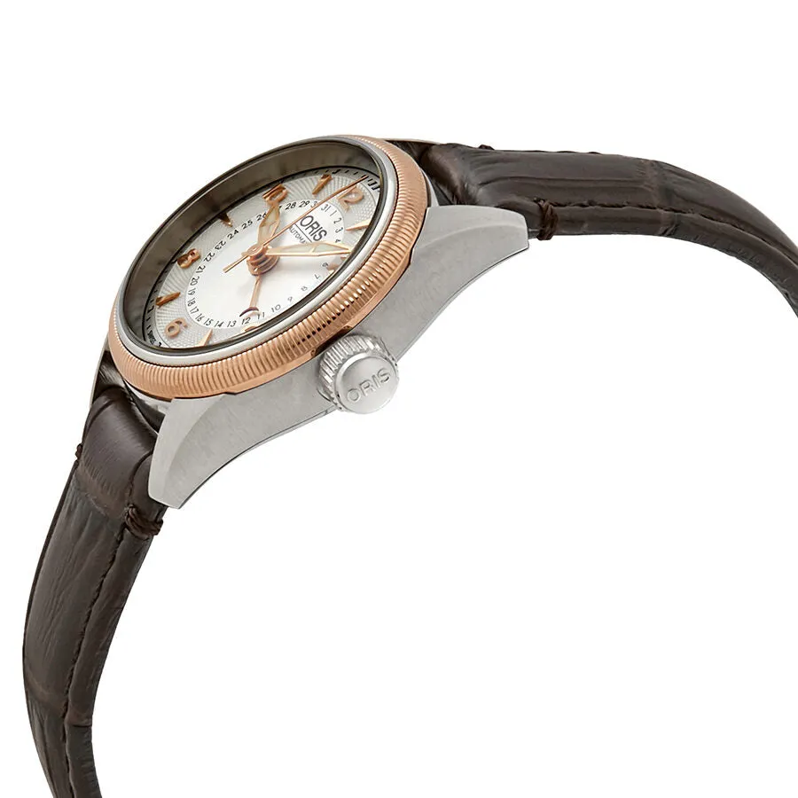 Oris Big Crown Pointer Date Automatic Silver Dial Dark Brown Leather Ladies Watch 01 594 7680 4361-07 5 14 77FC