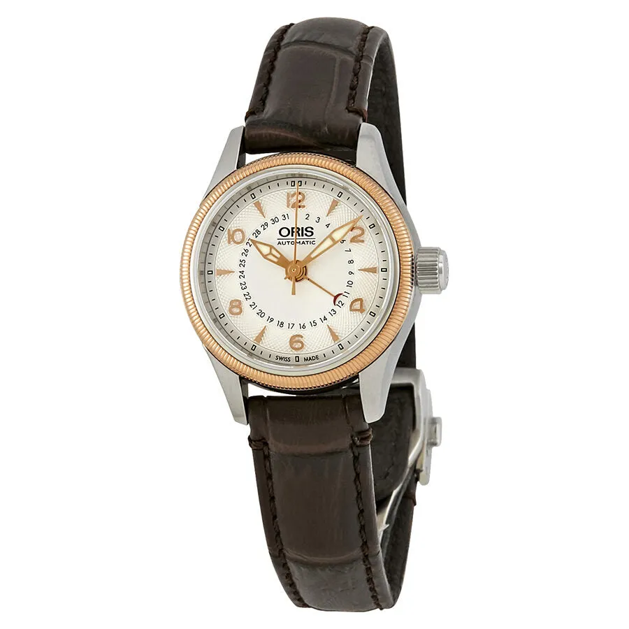 Oris Big Crown Pointer Date Automatic Silver Dial Dark Brown Leather Ladies Watch 01 594 7680 4361-07 5 14 77FC
