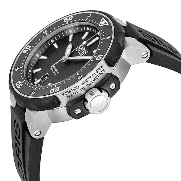 Oris ProDiver Date Black Dial Black Rubber Men's Watch 733-7682-7154RS 01 733 7682 7154-07 4 26 34TEB
