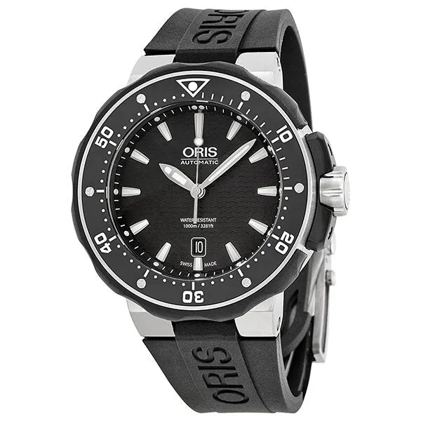 Oris ProDiver Date Black Dial Black Rubber Men's Watch 733-7682-7154RS 01 733 7682 7154-07 4 26 34TEB