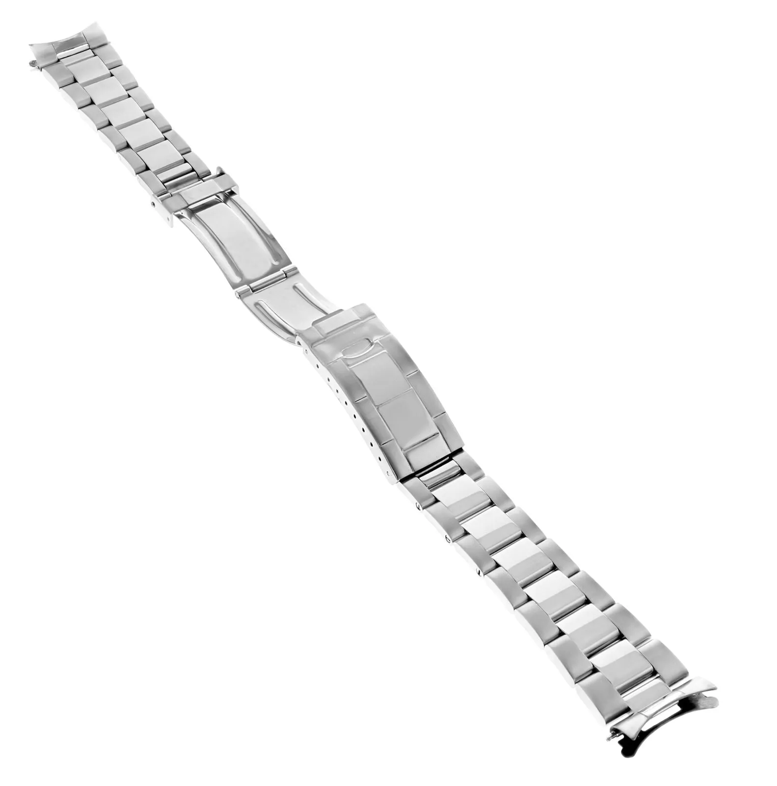 OYSTER WATCH BAND FOR ROLEX SUBMARINER GMT SHINY/CENTER FLIP LOCK HEAVY BRACELET
