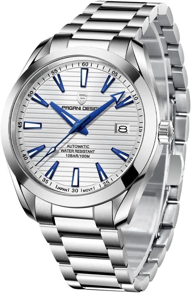 Pagani Design Men's Automatic Watch NH35 Movement | 40mm Stainless Steel Case | Sapphire Glass | 100m Waterproof | Luxury Business Sport Watch for Men