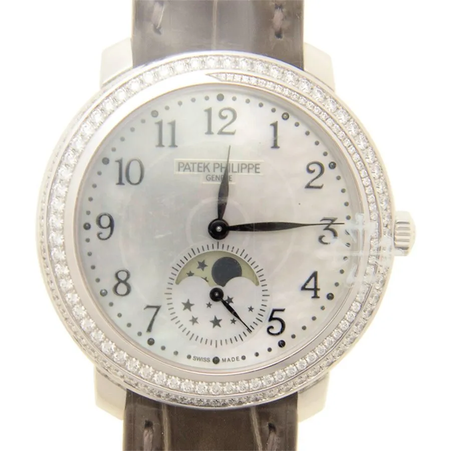 Patek Philippe Complications Hand Wind White Mother of Pearl Dial Ladies Watch 4968G-010