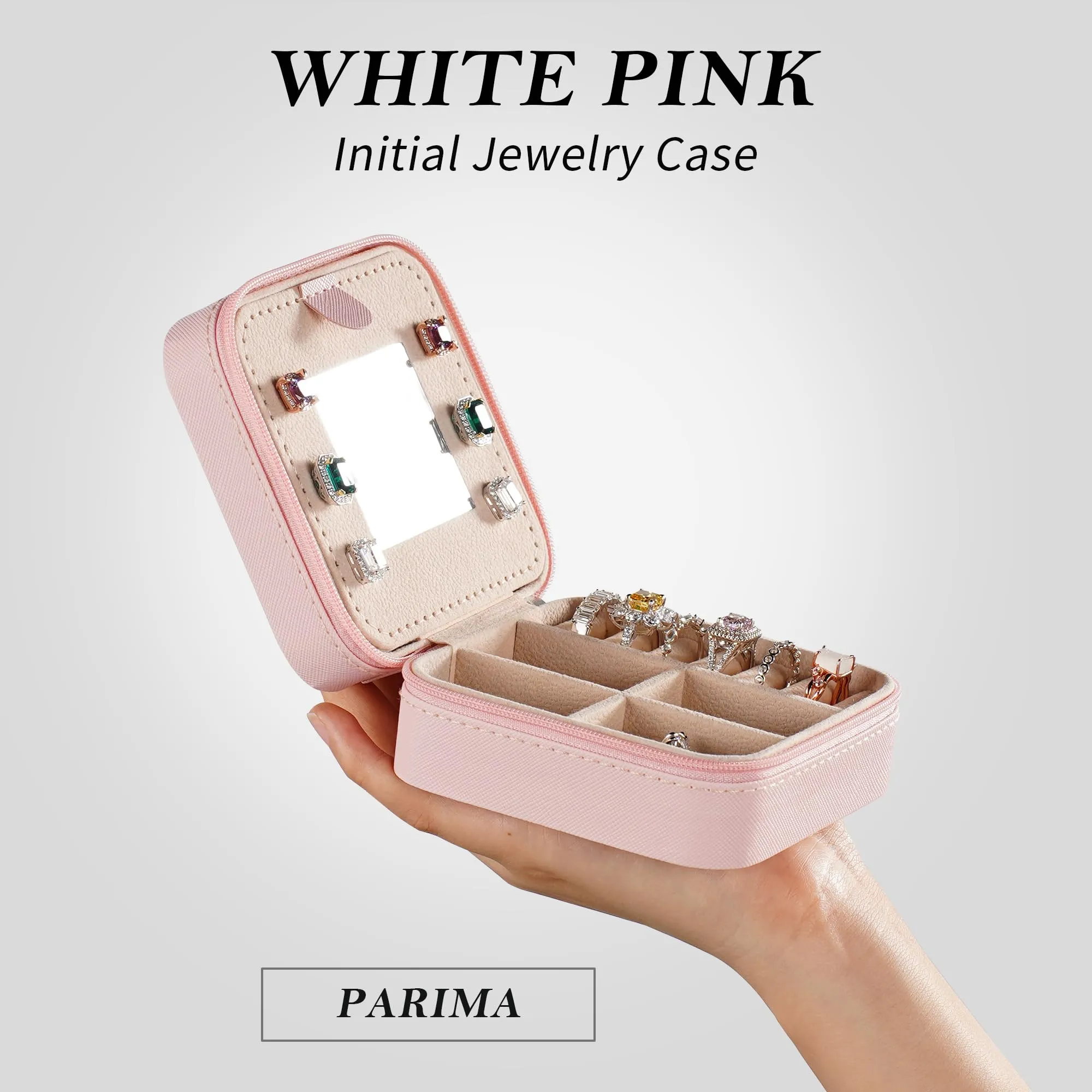 Personalized Pink Travel Jewelry Box with Monogram D - Ideal for Women's Birthday and Christmas Gifts