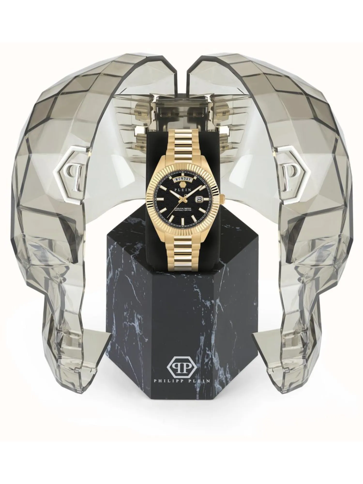Philipp Plein Men 42 mm Size Black Dial Analog Watch - PWPNA0424