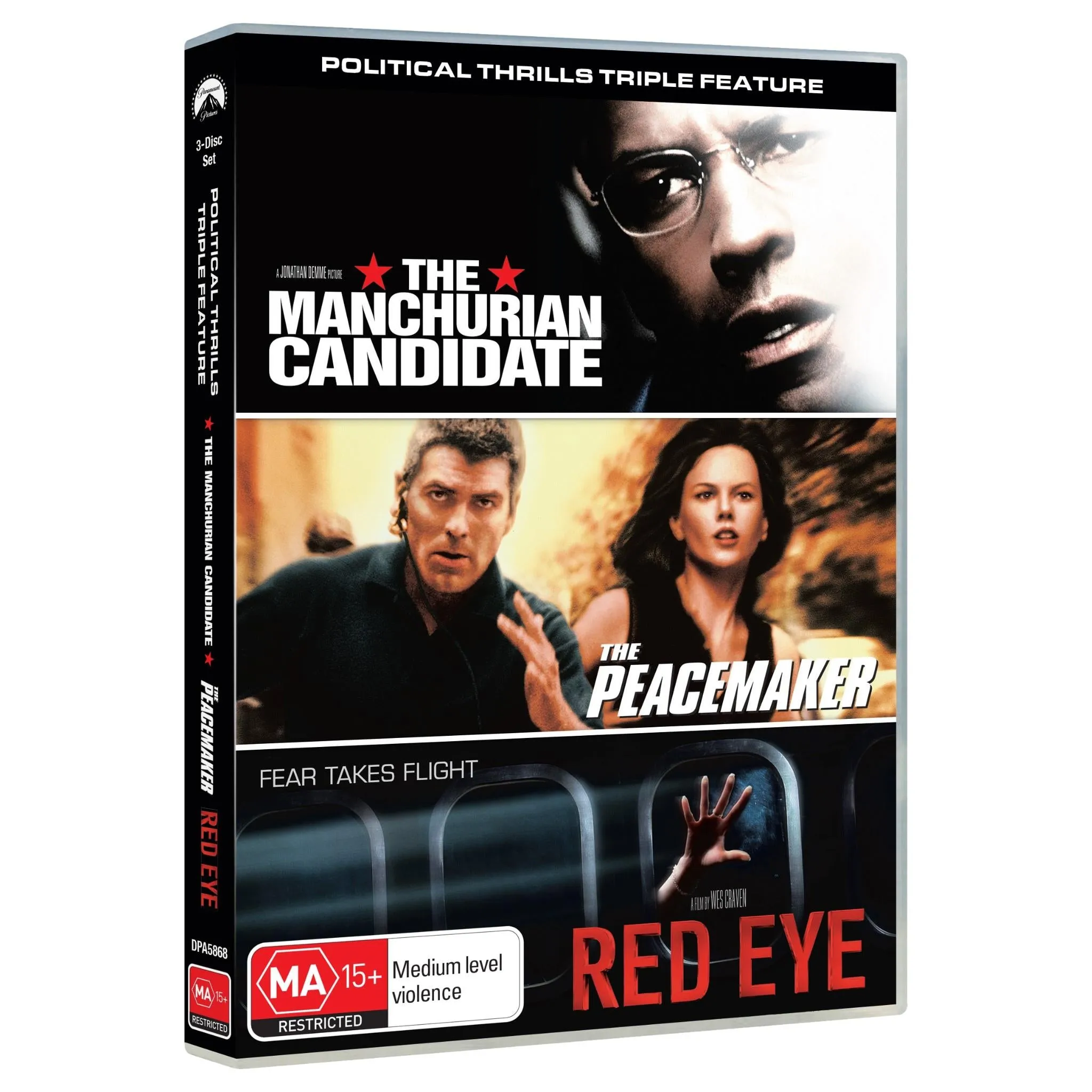 Political Thrills Triple (Manchurian Candidate/Peacemaker/Red Eye)