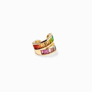 Rainbow Ear Cuff in Gold Vermeil