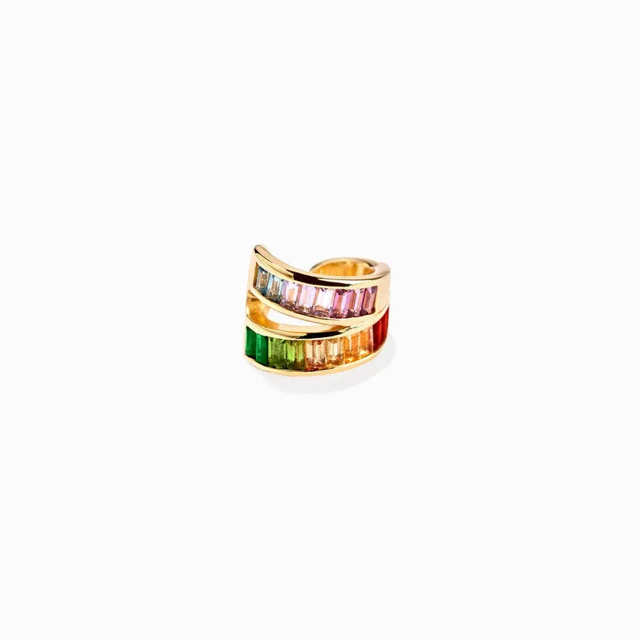 Rainbow Ear Cuff in Gold Vermeil