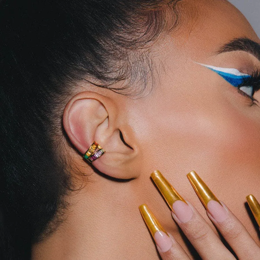 Rainbow Ear Cuff in Gold Vermeil