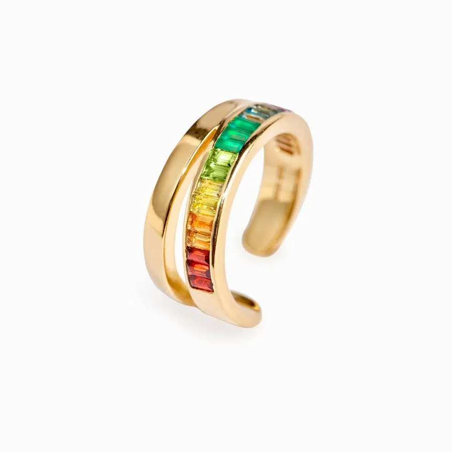 Rainbow Ring in Gold Vermeil Size 6