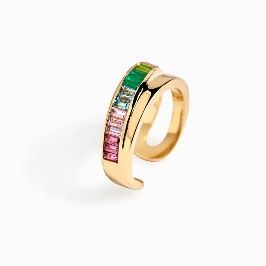 Rainbow Ring in Gold Vermeil Size 6