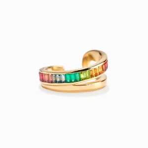 Rainbow Ring in Gold Vermeil Size 6
