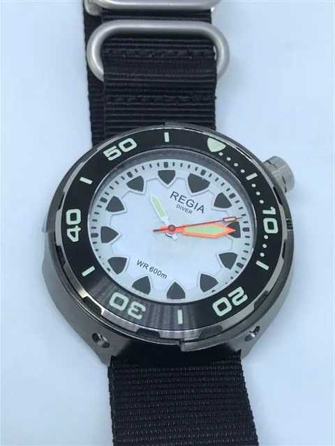 Regia Diver 2018 - NEW White Scuba Ghost RIDER dial (Silver) (free shipping)