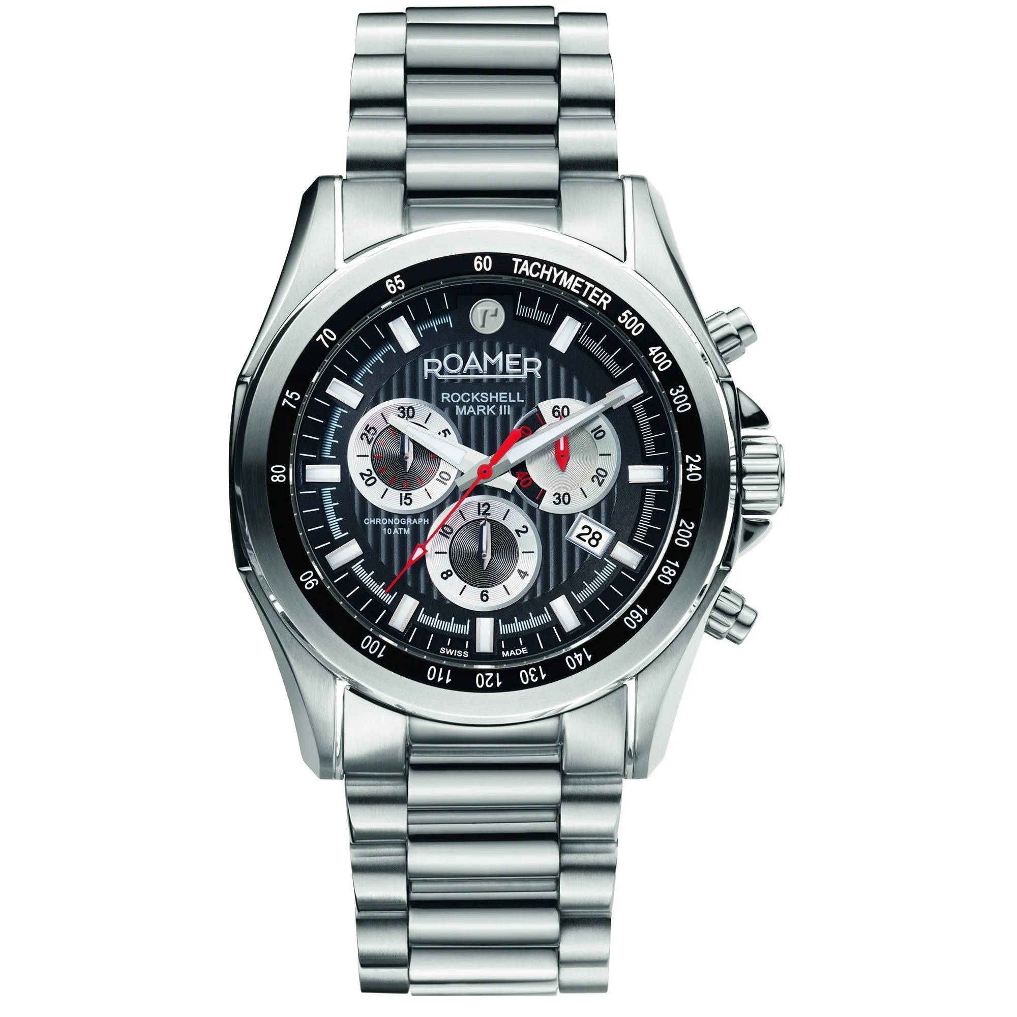 Roamer Men's Black Rockshell Mark III Chrono Watch 220837 41 55 20