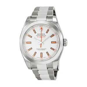 Rolex Milgauss White Dial Stainless Steel Oyster Bracelet Automatic Men's Watch 116400WSO