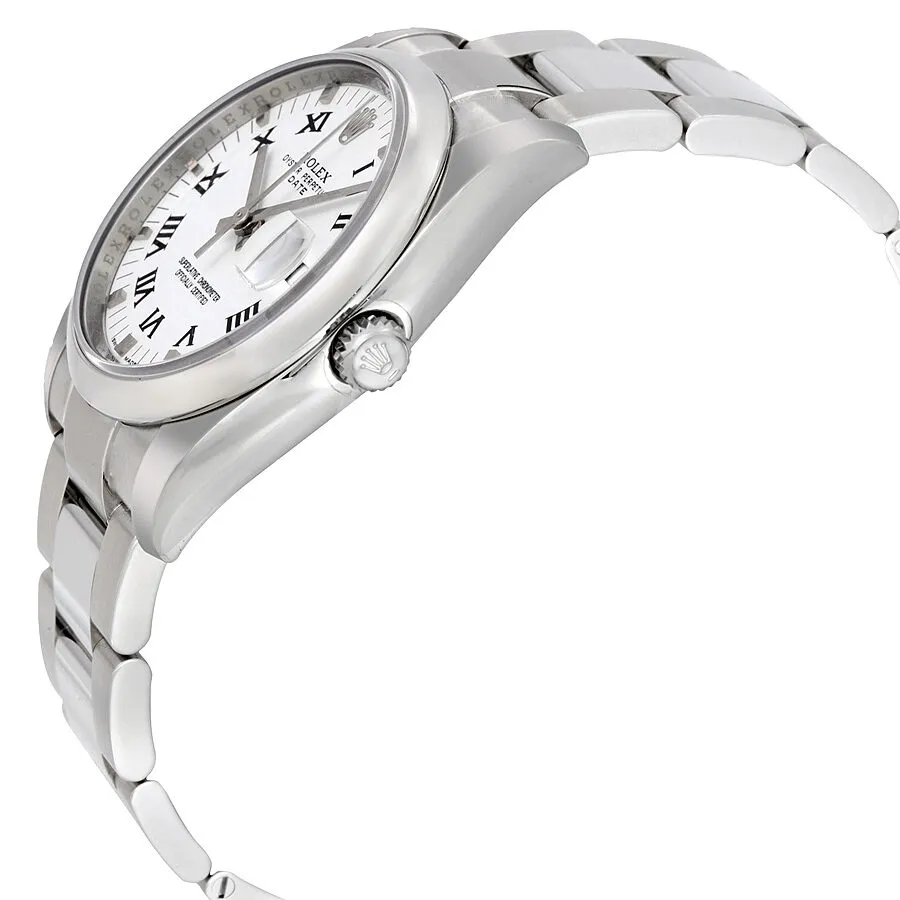 Rolex Oyster Perpetual Date 34 White Dial Stainless Steel Bracelet Automatic Men's Watch 115200WRO