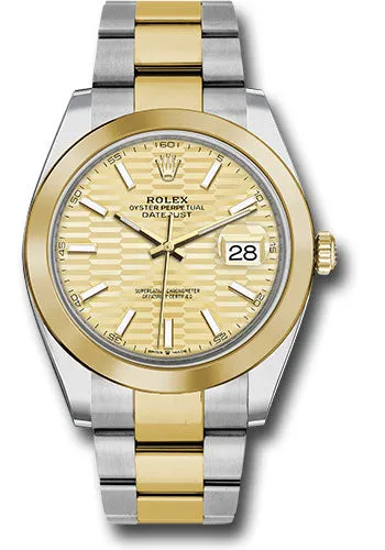 Rolex Yellow Rolesor Datejust 41mm Golden Fluted Motif Index Dial 126303 gflmio