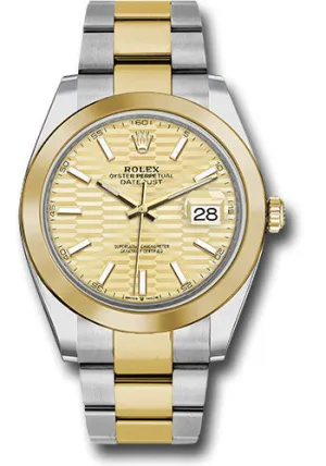 Rolex Yellow Rolesor Datejust 41mm Golden Fluted Motif Index Dial 126303 gflmio