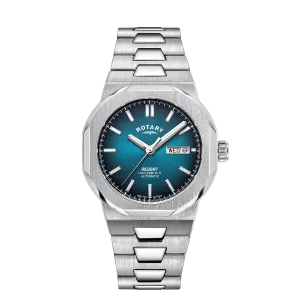 Rotary Gents Steel Teal Dial 100m Sport Automatic Watch