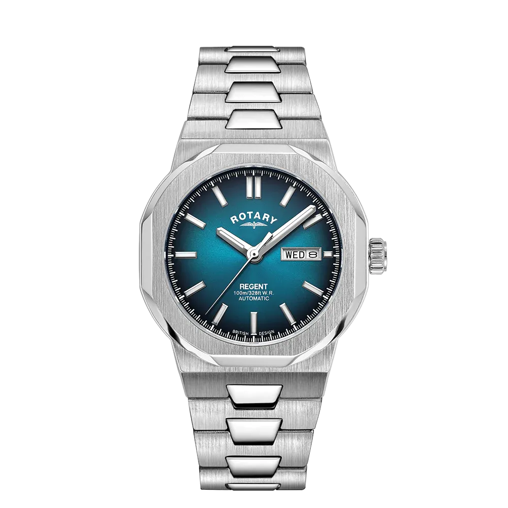 Rotary Gents Steel Teal Dial 100m Sport Automatic Watch