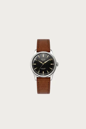 Royal Smith - 90-006 - Black Dial/Silver - Smooth Brown Leather