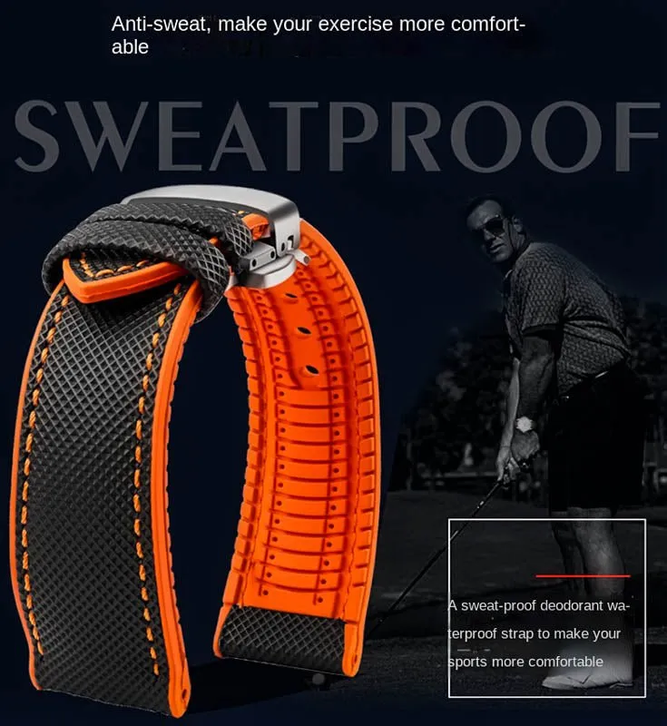 Rubber FKM watch strap , waterproof 18 mm, 20 mm, 22 mm, 24 mm.