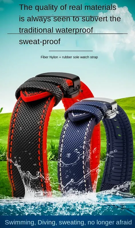 Rubber FKM watch strap , waterproof 18 mm, 20 mm, 22 mm, 24 mm.