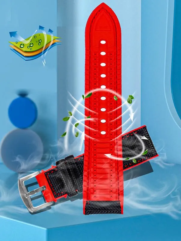 Rubber FKM watch strap , waterproof 18 mm, 20 mm, 22 mm, 24 mm.