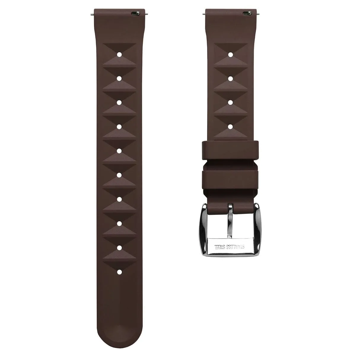 Seacroft Waffle FKM Rubber Dive Watch Strap - Brown