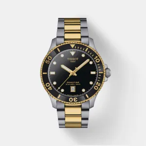 Seastar Men Black Analog Stainless Steel Watch T1204102205100