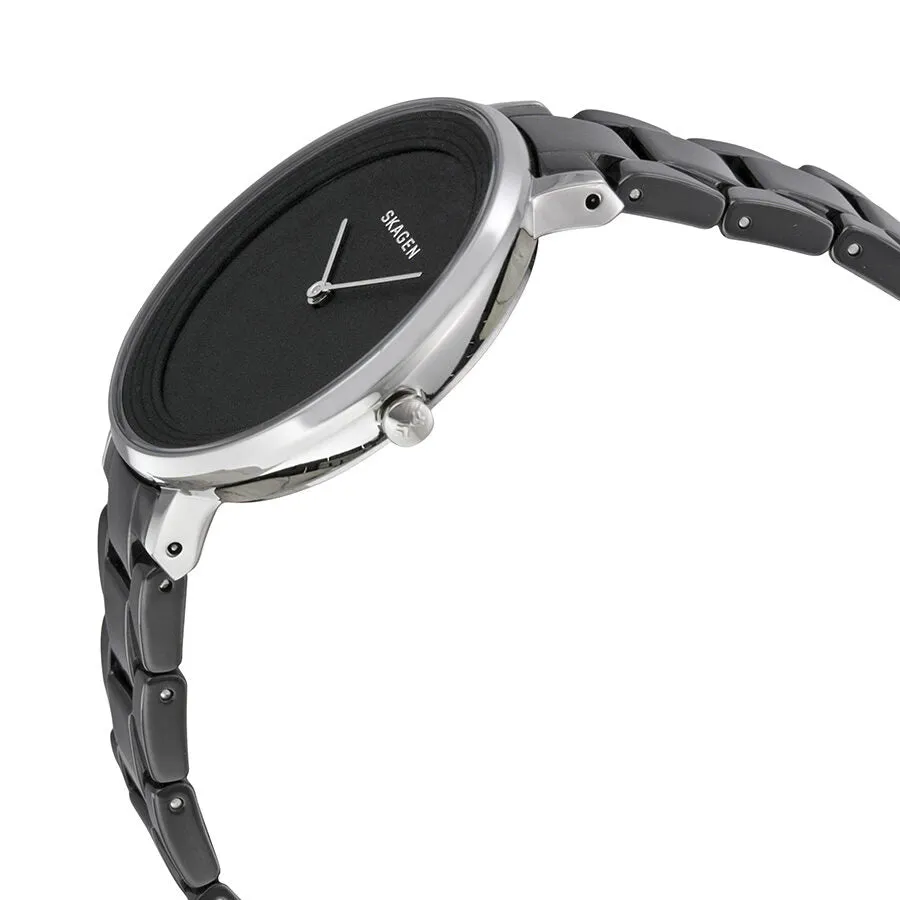 Skagen Ditte Black Dial Black Ceramic Ladies Watch SKW2303