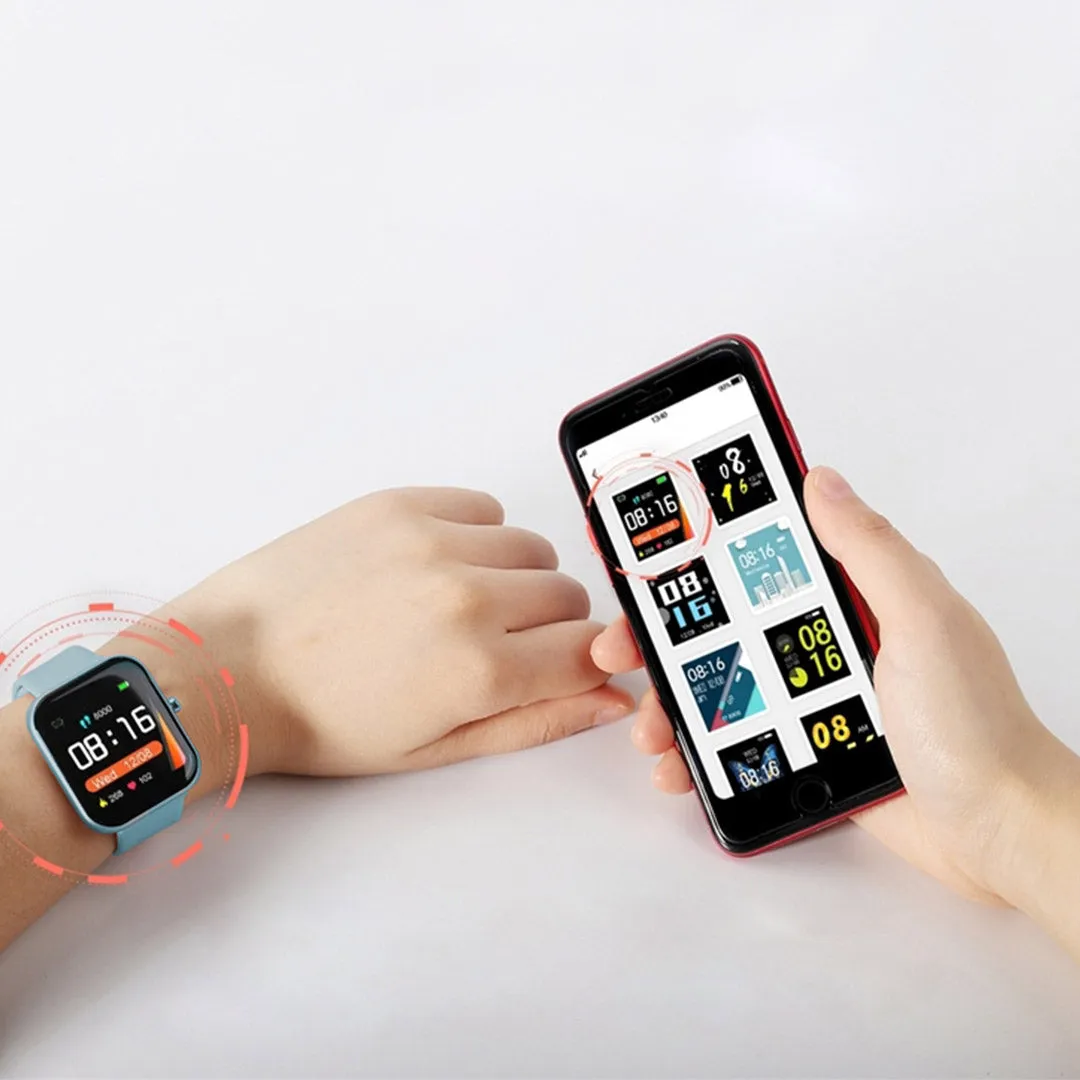 Smart Wrist Watch Set Premium 2X Waterproof Fitness Heart Rate Monitor Tracker P8 - Blue