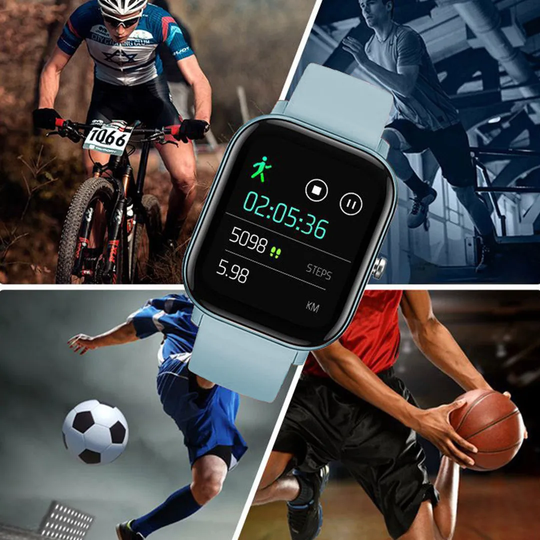 Smart Wrist Watch Set Premium 2X Waterproof Fitness Heart Rate Monitor Tracker P8 - Blue